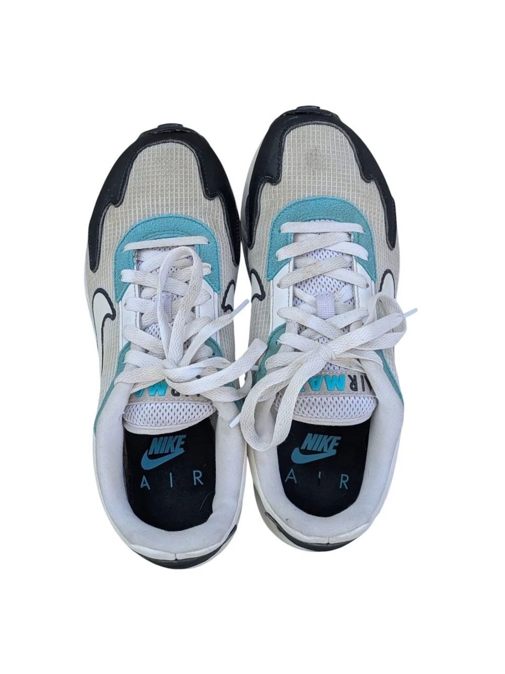 Nike Air Max Solo Men's Size 8 White/Black/Turquoise Running Shoes
